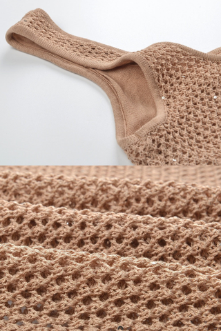 Sunlit Escape Sleeveless Open Knit Long Dress