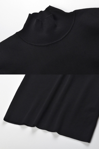 High-Neck Long Sleeve Backless Bodycon Long Dress