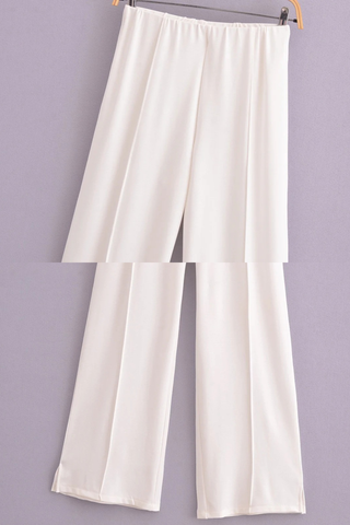 Soft Lounge Relaxed Top & Wide-Leg Pants Set – Lightweight Jersey, Long Sleeve, Minimal Design