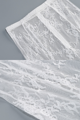 Lace Corset Draped Sheer Long Dress