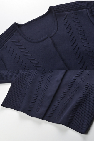 Textured Knit Short Sleeve Top– Cropped Fit with Clean Front Design