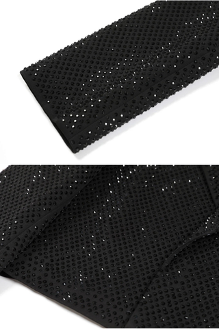 Crystal Embellished Cropped Blazer – Long Sleeve Statement Jacket