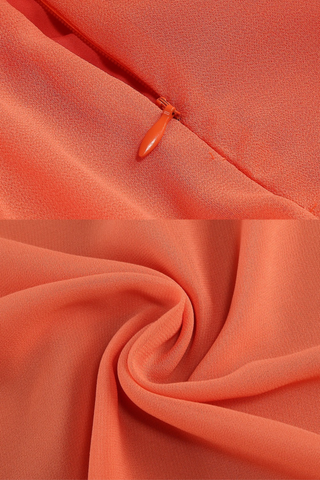 Halter Neck Ruffled Waist Chiffon Long Dress with Flowing Skirt