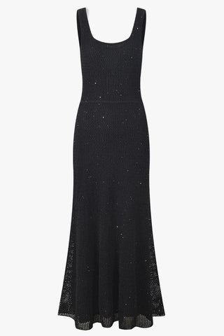 Sunlit Escape Sleeveless Open Knit Long Dress