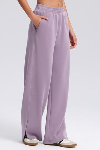 Relaxed Fit Zip-Up Jacket and Wide Leg Pants Set