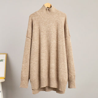 Soft Knit Two-Piece Set with Long-Sleeve Turtleneck and Relaxed Pants