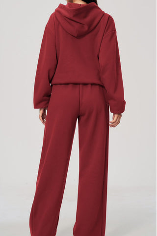 Relaxed Zip-Up Hoodie & Wide-Leg Sweatpants Set