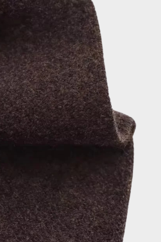 Soft Wool-Blend Poncho Cape with High Neck and Draped Hem