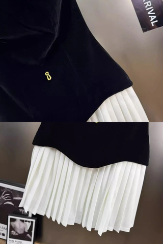 Velvet Corset Mini Dress with Pleated Skirt – Sleeveless Structured Bodice