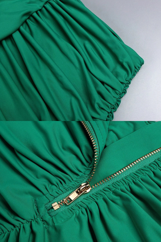 Two-Piece Ruched Crop Top and Fringed Maxi Skirt Set with Gold Buckle Detail