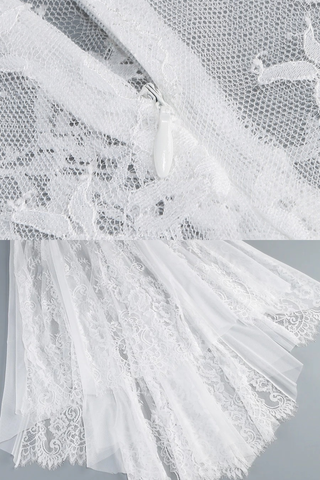 Lace Corset Draped Sheer Long Dress