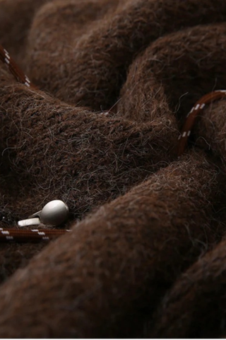 Cozy Fuzzy Knit Hoodie & Wide-Leg Pants Set - Soft Two-Piece Loungewear