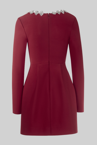Diamond Elegance Long Sleeve Mini Dress