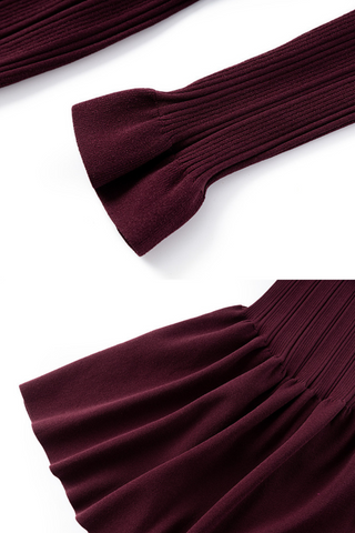 Elegant Ribbed Knit Long Dress