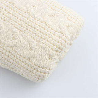 Cable-Knit Puffer Jacket with High Neck and Zip Front