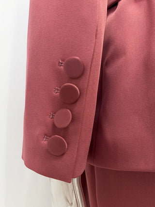 Asymmetric Wrap Belted Blazer & Wide Leg Pants Set