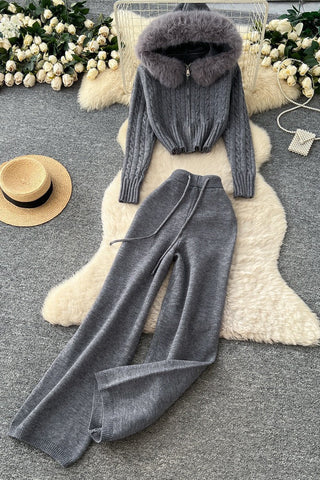 Soft Knit Turtleneck Sweater & Long Pants Cozy Set