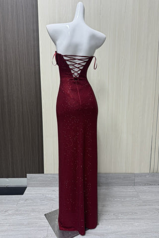Sparkling Strapless Rhinestone Mermaid Evening Gown