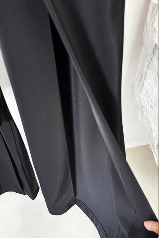 Crystal Embellished Tailored Blazer and Wide-Leg Pants Set – Long Sleeve Formal Suit