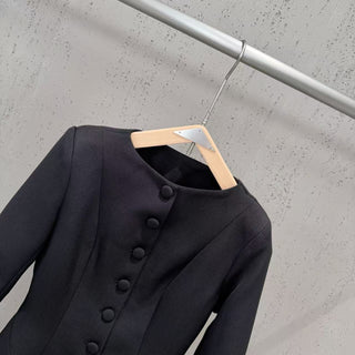 Sculpted Waist Button-Front Blazer Mini Dress