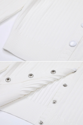 Everyday Chic Ribbed Button-Up Knit Cardigan