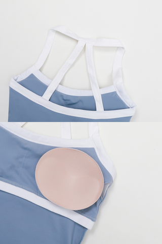 Contrast Trim Racerback Sports Set – Crop Tank & Flared High-Waist Leggings