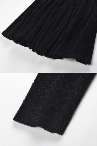 Knitted Long Sleeve Flared Dress with Belt – Soft Winter Knit Mini Dress