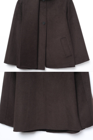 Cozy Wool-Blend Scarf Collar Coat – Long Sleeve, Minimalist Design