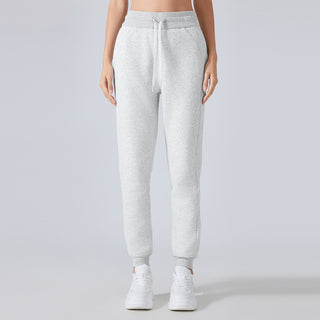High-Waist Casual Sweatpants with Fleece Lining
