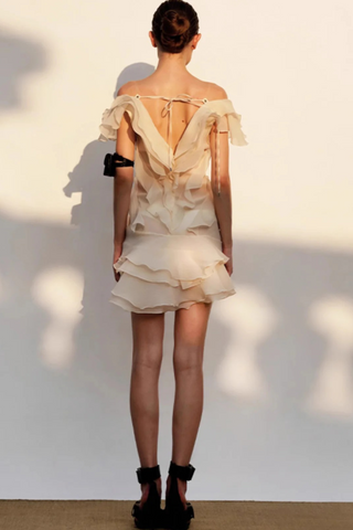 Soft Ruffle Off-Shoulder Mini Dress
