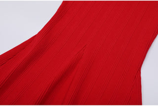 Ribbed Knit Long Dress with Pearl Trim Details & Long Sleeves