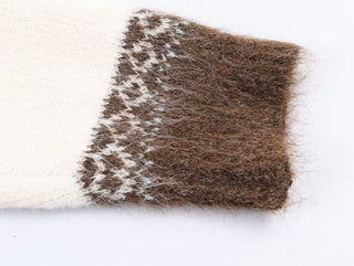 Cozy Nordic Knit Zip Cardigan – Soft Wool Blend, Warm Winter Sweater, Long Sleeve, Comfortable Fit