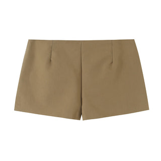 Military-Inspired Stand Collar Long Sleeve Jacket & High Waist Tailored Shorts Set
