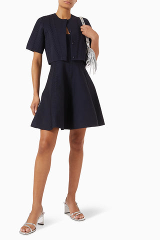 Sleeveless Knit Mini Dress – Sculpting Fit, Flared Skirt, Premium Stretch Fabric