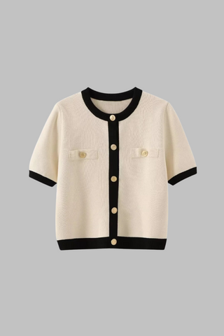 Elegant Short Sleeve Knit Cardigan