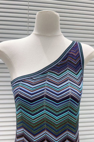 One Shoulder Sleeveless Knit Long Dress – Bodycon Fit, Premium Stretch Fabric