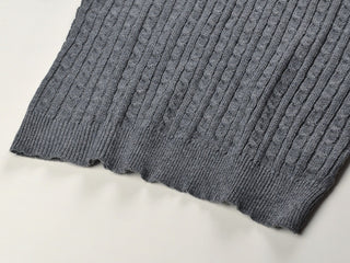 Pearl Embellished Cable Knit Short Sleeve Top.