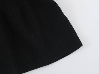 Belted Mock Neck Knit Sweater with Wide Sleeves