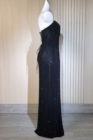 Sparkling Strapless Rhinestone Mermaid Evening Gown