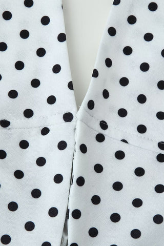Polka Dot Polyester Halter Neck Sleeveless Top & Flared Pants Set