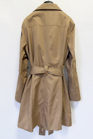 Belted Zip-Detail Long Trench Jacket