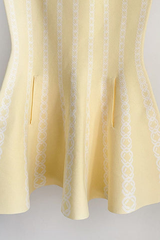 Elegant Short Sleeve Cropped Cardigan & Sleeveless Square Neck Knit Fit & Flare Mini Dress Set