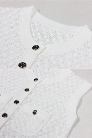 Sleeveless Button-Down Knitted Long Dress