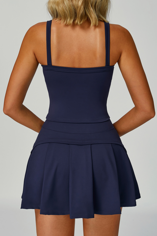 Activewear Sleeveless Square-Neck Top and Skort Set