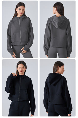 Loose Warm Full-Zip Sports Sweater
