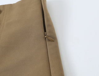 Military-Inspired Stand Collar Long Sleeve Jacket & High Waist Tailored Shorts Set