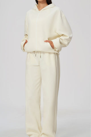 Relaxed Zip-Up Hoodie & Wide-Leg Sweatpants Set