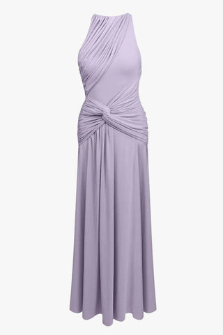 Ruched Twist Waist Sleeveless Long Dress