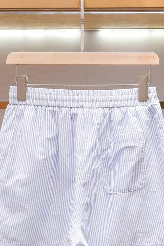 Coastal Embroidered Stripe Shirt & Shorts Set
