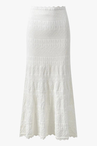 Pointelle Knit Short Sleeve Top & Long Skirt Set